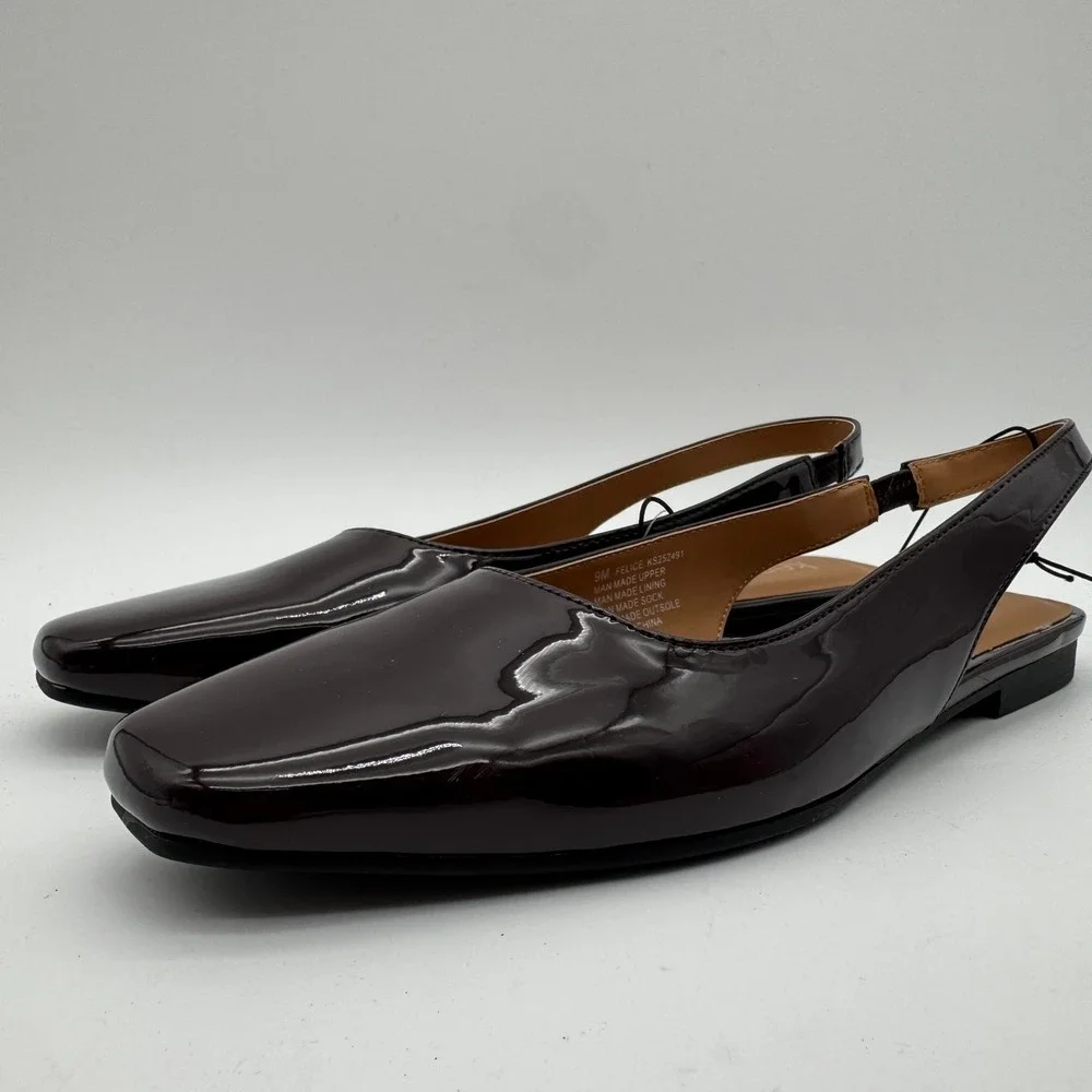 Kensie‎ Women's Size 9 Red Felice Slingback Flats Patent Shoes